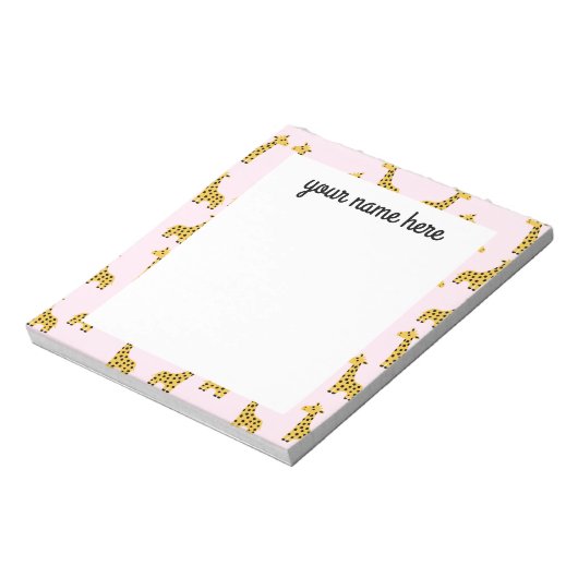 Personalisierte Giraffe Notepad Notizblock (Rotiert)