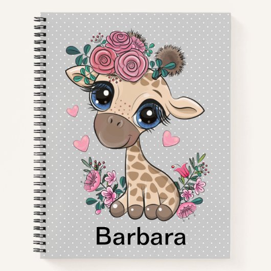Personalisierte Giraffe Sketch Notizblock (Vorderseite)