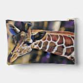 Personalisierte Giraffe Wasserfarben Kunst Zubehörtasche (Rückseite)