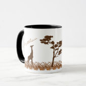 Personalisierte Giraffen-Safari-Tasse Tasse (Vorderseite Links)