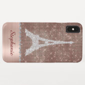 Personalisierte Girl Paris Diamond Rose Gold Case-Mate iPhone Hülle (Rückseite (Horizontal))