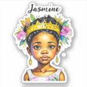 Personalisierte Girl-Prinzessin Aufkleber (Vorderseite)
