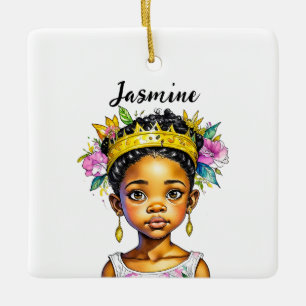 Personalisierte Girl-Prinzessin Keramikornament