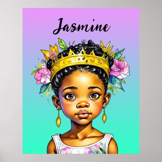 Personalisierte Girl-Prinzessin Poster (Vorne)