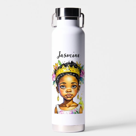 Personalisierte Girl-Prinzessin Trinkflasche (Vorne)