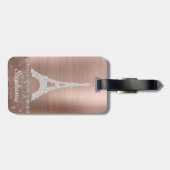 Personalisierte Girl Rose Gold Diamant Sparkasse P Gepäckanhänger (Rückseite horizontal)