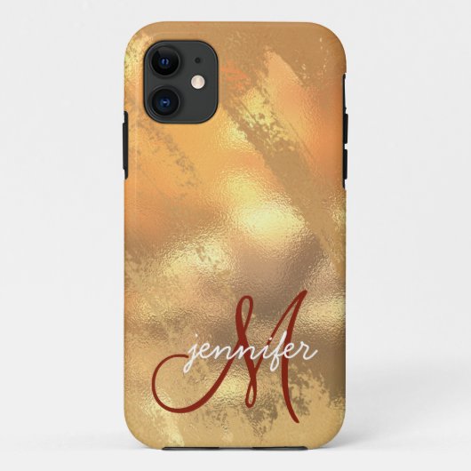 Personalisierte Girl Rose Gold Glitzer Glitzern Na Case-Mate iPhone Hülle (Rückseite)