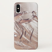 Personalisierte Girl Rose Gold Glitzer Glitzern Na Case-Mate iPhone Hülle (Rückseite)
