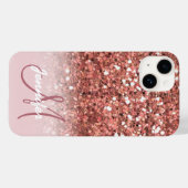 Personalisierte Girl Rose Gold Glitzer Glitzern Na Case-Mate iPhone Hülle (Rückseite (Horizontal))