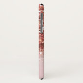 Personalisierte Girl Rose Gold Glitzer Glitzern Na Case-Mate iPhone Hülle (Hinten/Links)