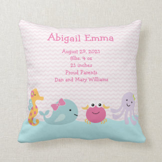 Personalisierte Girl Sea Critters Pillow Keepake Kissen