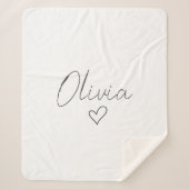 Personalisierte Girlande-Blanket mit Name & Herz Sherpadecke (Vorderseite)