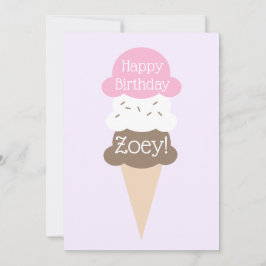 Personalisierte Girl's Birthday Ice Cream Card Feiertagskarte