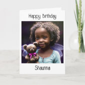 Personalisierte Girl's Card and Color Page Karte (Vorderseite)