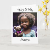 Personalisierte Girl's Card and Color Page Karte (Gelbe Blume)