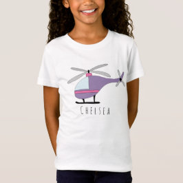 Personalisierte Girls Cool Helicopter Aircraft & N T-Shirt