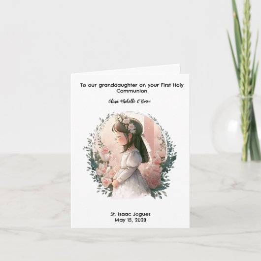 Personalisierte Girls Erste Heilige Kommune Karte (Vorderseite)
