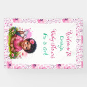 Personalisierte Girl's Floral Baby Dusche Willkomm Banner (Horizontal)