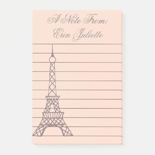 Personalisierte Girl's Post It Note Eiffelturm Ges Post-it Klebezettel (Vorderseite)