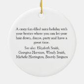 Personalisierte Girls-Wochenenddefinition Keramik Ornament (Hinten)