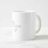 Personalisierte Girly-Geschenke-Tasse mit Name & H Jumbo-Tasse (Vorderseite Rechts)