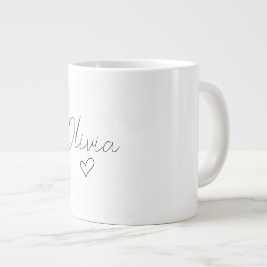 Personalisierte Girly-Geschenke-Tasse mit Name & H Jumbo-Tasse (Vorderseite Rechts)