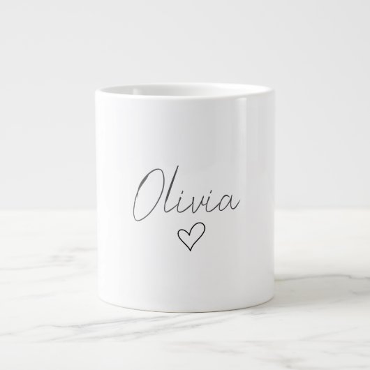 Personalisierte Girly-Geschenke-Tasse mit Name & H Jumbo-Tasse (Vorderseite)
