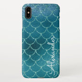 Personalisierte Girly Mermaid-Skalen iPhone Hülle (Rückseite)
