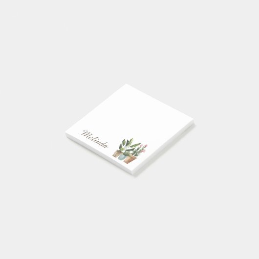 Personalisierte Girly Potted-Pflanze Post-it Klebezettel (angewinkelt)