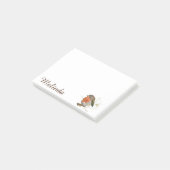 Personalisierte Girly Robin Bird-Notizen Post-it Klebezettel (angewinkelt)
