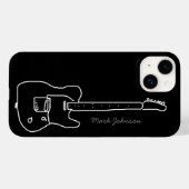 personalisierte Gitarre auf Schwarzem Case-Mate iPhone Hülle (Rückseite (Horizontal))