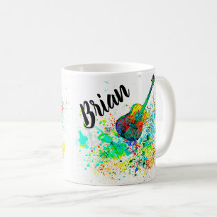 Personalisierte Gitarre und Akkord-Splatter Kaffeetasse