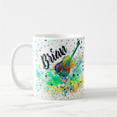 Personalisierte Gitarre und Akkorde Spritzer Kaffe Kaffeetasse (Links)