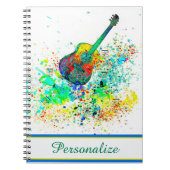 Personalisierte Gitarre und Akkorde Spritzer Notizblock (Vorderseite)