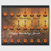 Personalisierte Gitarre und musikalische Bemerkung Geschenkpapier (Flach)