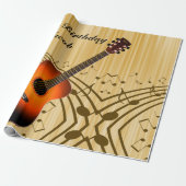 Personalisierte Gitarre und Musikereignisse Geburt Geschenkpapier (Ungerollt)