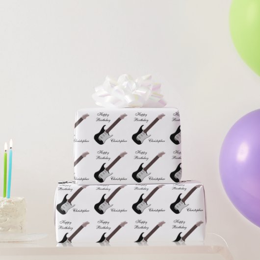 Personalisierte Gitarre zum Geburtstag Geschenkpapier (Partygeschenke)