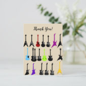 Personalisierte Gitarrendrucke Vielen Dank Postkarte (Stehend Vorderseite)