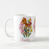 Personalisierte Gladiolen Kaffeetasse (Links)