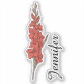 Personalisierte Gladiolus Blumen Name Botanisch Aufkleber (Vorderseite)