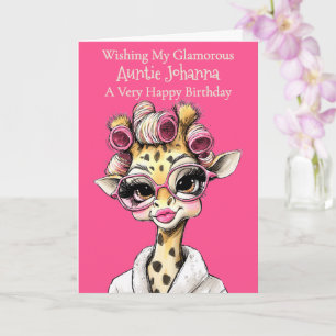 Personalisierte Glam-Giraffe gefaltete Grußkarte Karte