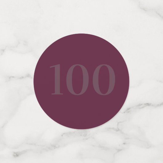 Personalisierte glamouröse Tafel Konfetti 100. (Klein Vorderseite)