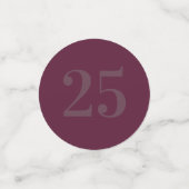 Personalisierte glamouröse Tafel Konfetti 25. (Klein Vorderseite)