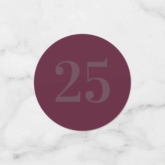 Personalisierte glamouröse Tafel Konfetti 25. (Klein Vorderseite)