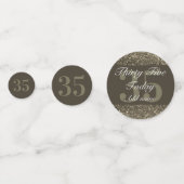 Personalisierte glamouröse Tafel Konfetti 35. (Vorderseiten)