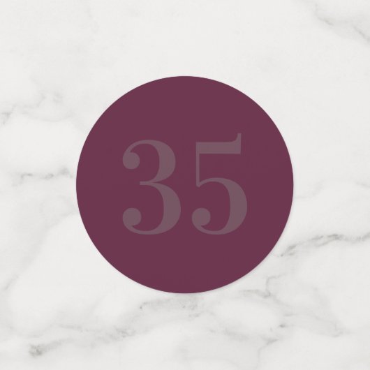 Personalisierte glamouröse Tafel Konfetti 35. (Klein Vorderseite)