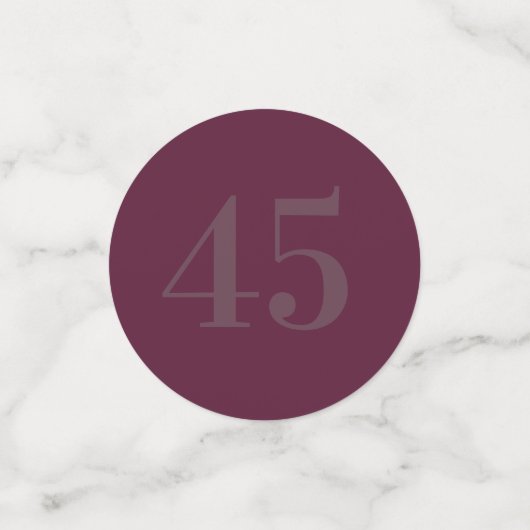 Personalisierte glamouröse Tafel Konfetti 45. (Klein Vorderseite)