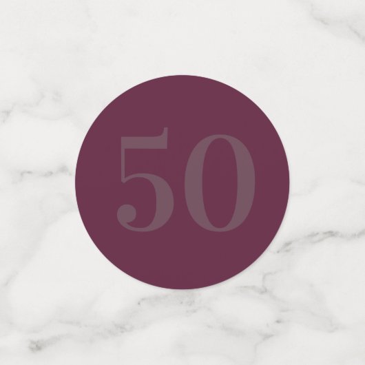 Personalisierte glamouröse Tafel Konfetti 50. (Klein Vorderseite)