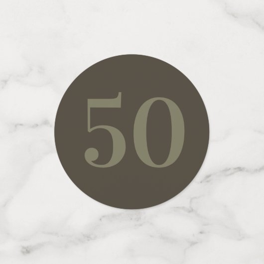 Personalisierte glamouröse Tafel Konfetti 50. (Klein Vorderseite)