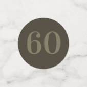 Personalisierte glamouröse Tafel Konfetti 60. (Klein Vorderseite)
